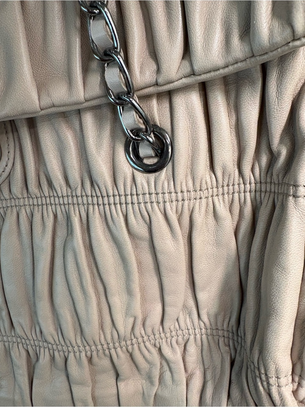 Authentic Prada Gaufre Nude Leather Shoulder bag - Picture 12 of 14